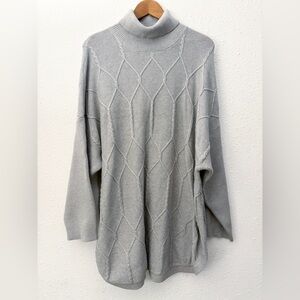 Chelsea and Theodore Woman Gray Pullover Turtleneck Sweater Size 3X